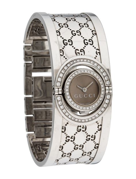 gucci twirl diamond watch|gucci twirl bangle watch.